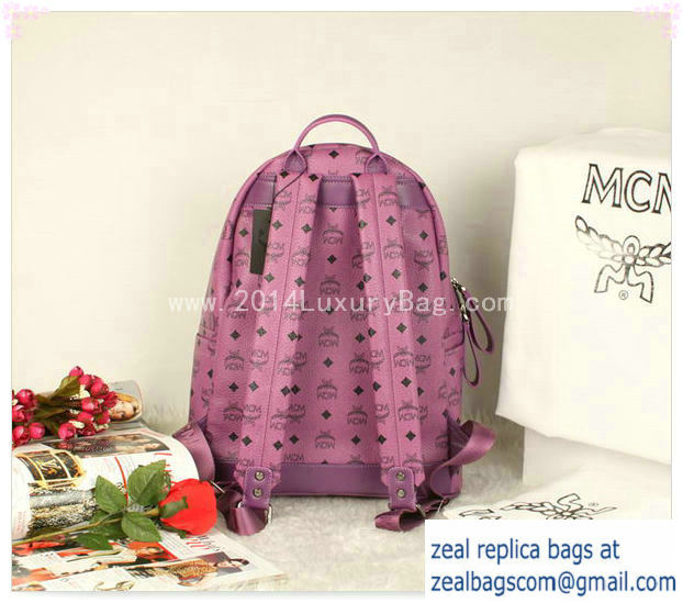 High Quality Replica MCM Stark Backpack Jumbo in Calf Leather 8006 Purple - Click Image to Close